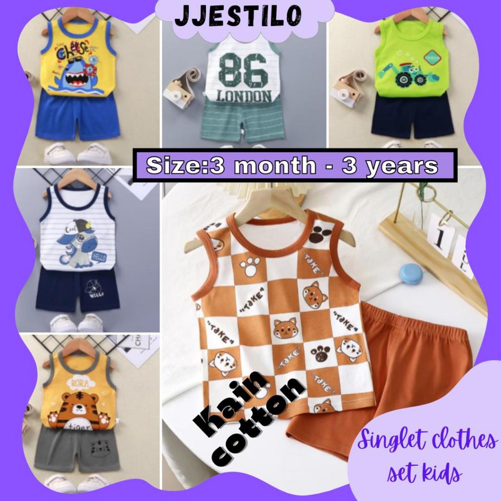 Baju Baby Boy Girl Newborn Singlet Shirt Baju Bayi Lelaki (0-36months) Tshirt Budak Tanpa Lengan Sleeveless Cotton