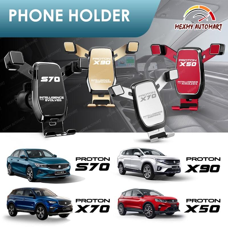 [100% FIT] Proton X50 X70 X90 S70 Phone Holder Car Accessories Customized Mobile Holder Aluminium Alloy 2024 2023 2025