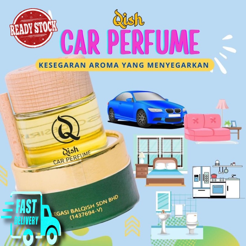 Qish Car Perfume Pewangi Kereta Free gift Anti Slip Mat dashboard