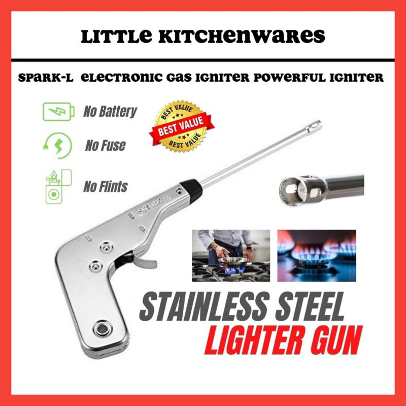 VL Electronic Gas Ignition Torch Gun Lighter Spark Gas Burner Stove Iron Body Igniter Pemetik Api Dapur 露营火炉