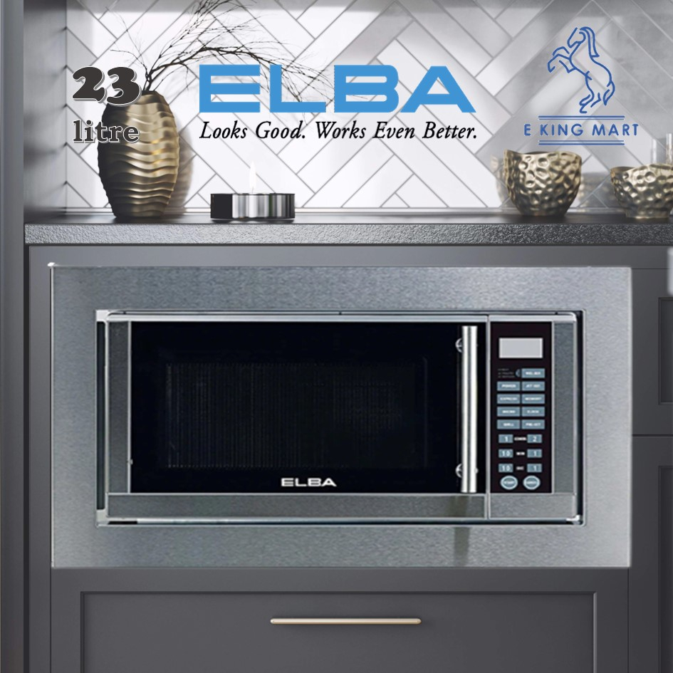 Elba Built In Stainless Steel Flame Design Microwave Electric Oven Digital Timer EMO-2306BI