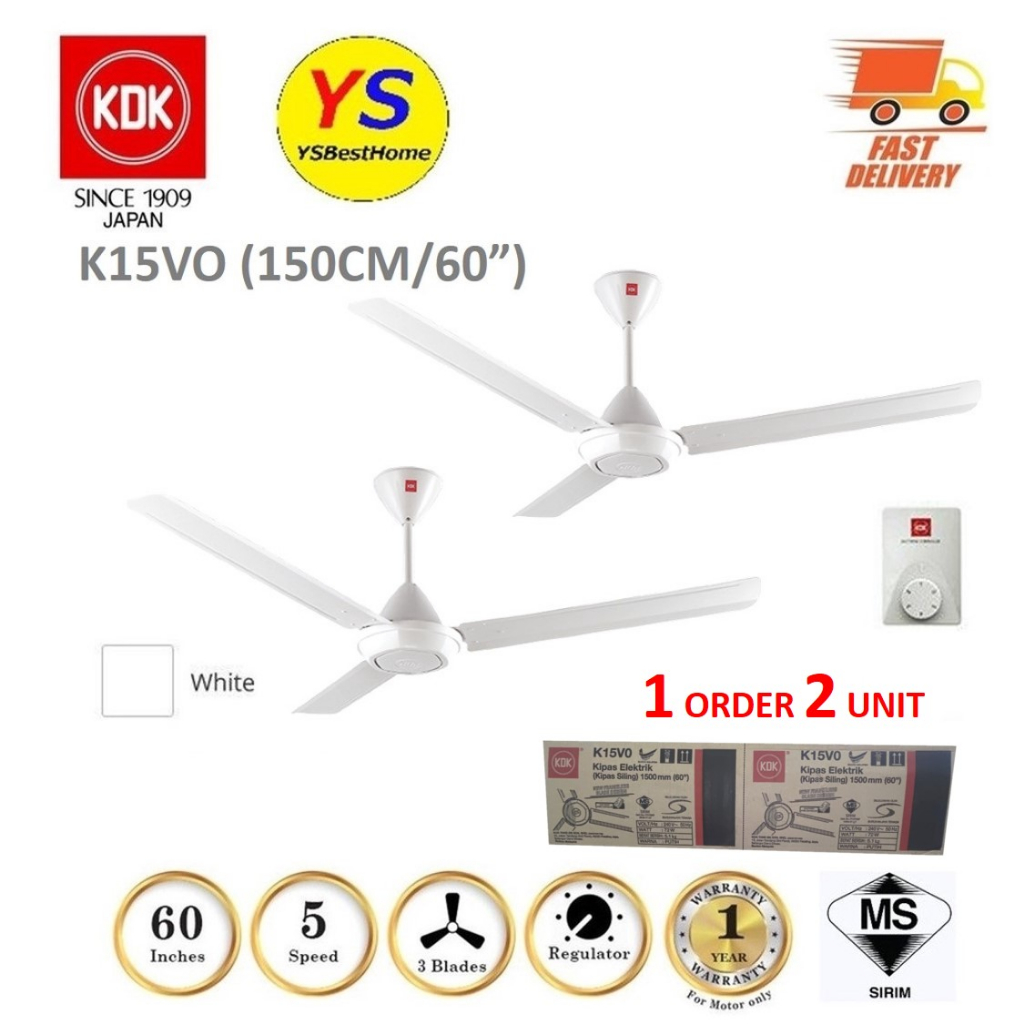 KDK K15VO | K15V0 Regulator Ceiling Fan 60" White