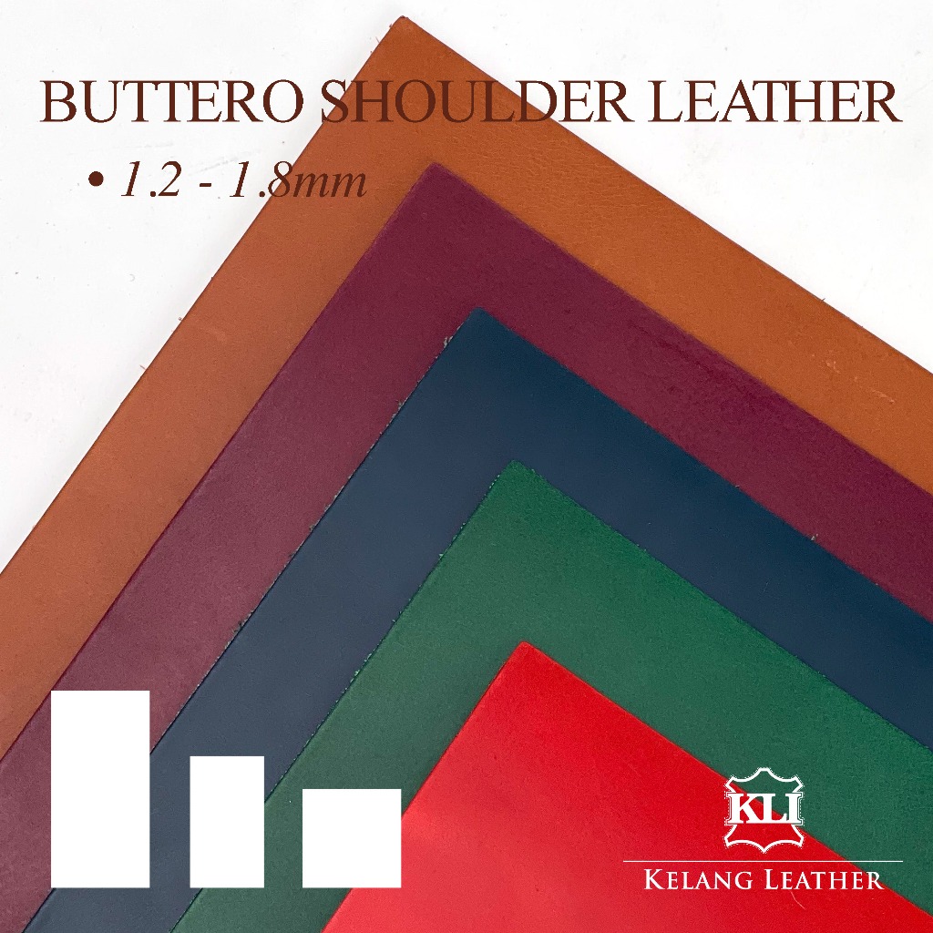 LEATHER PANELS Buttero Shoulder 6x12" Genuine Italian Cow Veg Tan Leather 1.2 - 1.8mm Made in Italy Vegetable Tanned