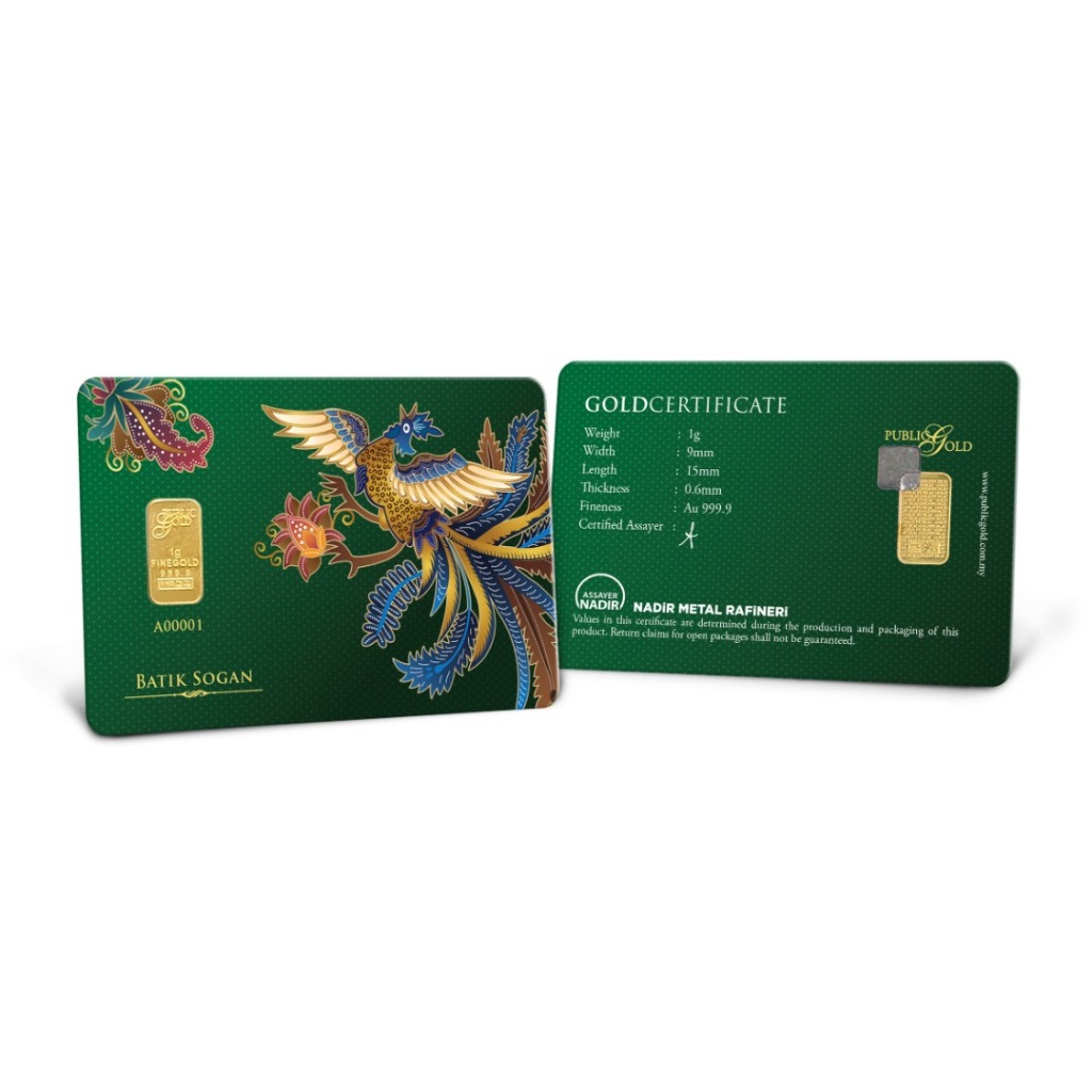 Public Gold LBMA Bullion Bar 1g (Au 999.9) - BATIK SOGAN [GET FREE MYSTERY GIFT]