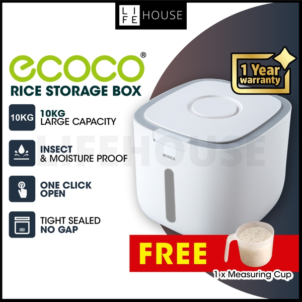 ECOCO Rice Storage Box Bekas Beras 10kg Bekas Simpan Beras 10kg Tempat Beras 10kg Bekas Beras 5kg 米桶米缸