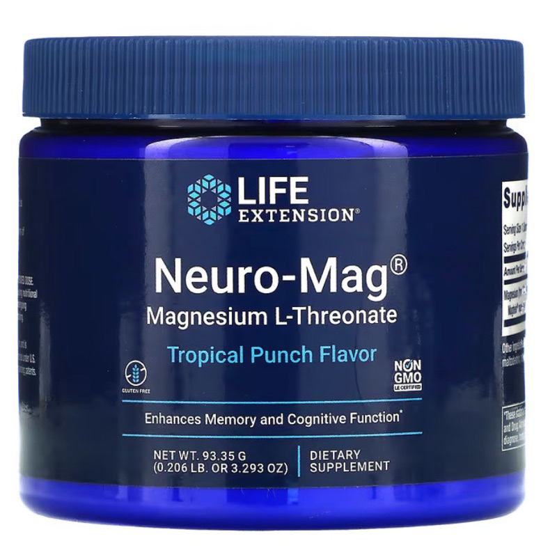 Life Extension, Neuro-Mag, Magnesium L-Threonate, Tropical Punch , 3.293 oz (93.35 g)