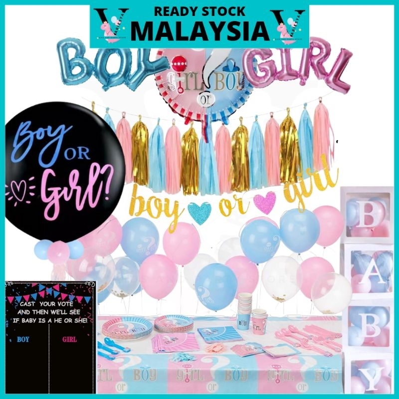 Gender Reveal Balloons Boy or Girl Letter Baby Shower Balloon Gender popper Reveal Balloon Confetti Balloon Boy or Girl