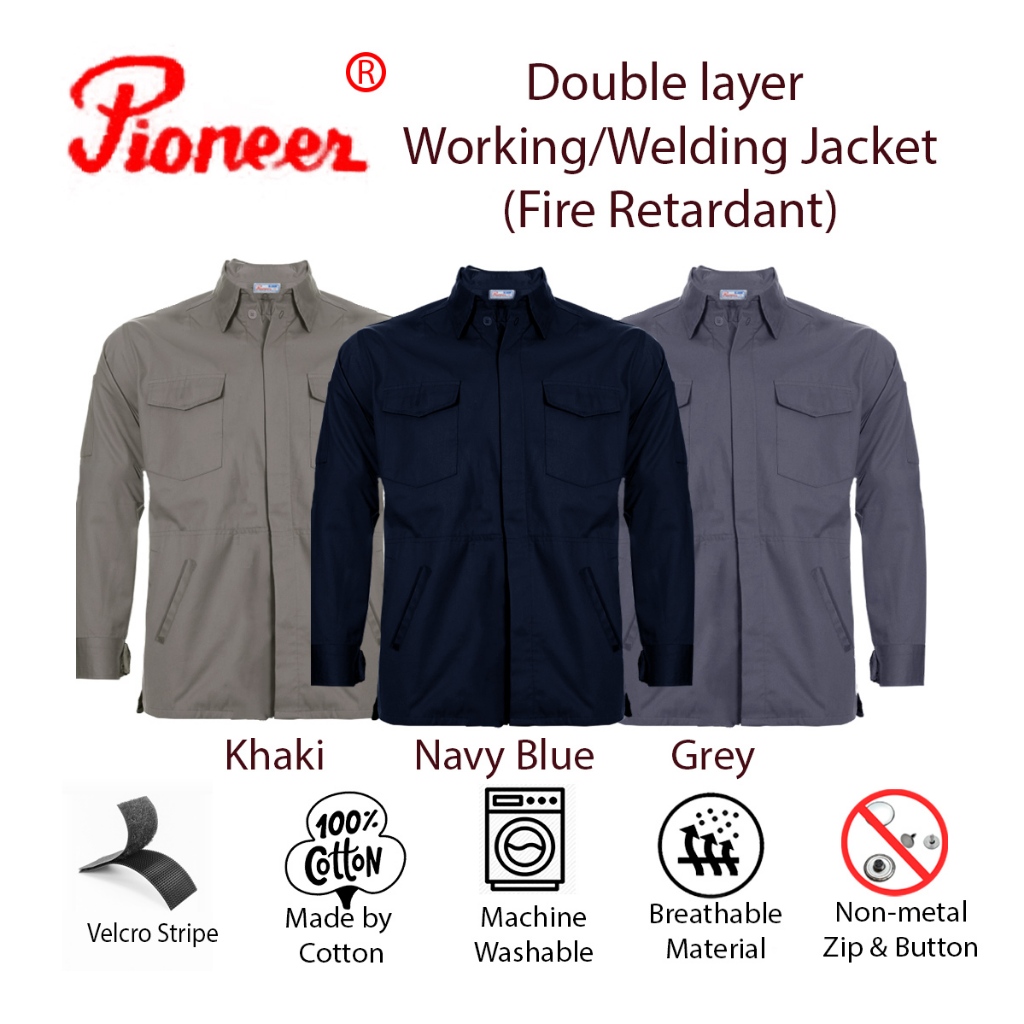 3 color "Double Sleeve Layer" Work zip jacket/ Welding Coat Heat/Flame Resistant Heavy Duty Anti-scald Welder Clothing/