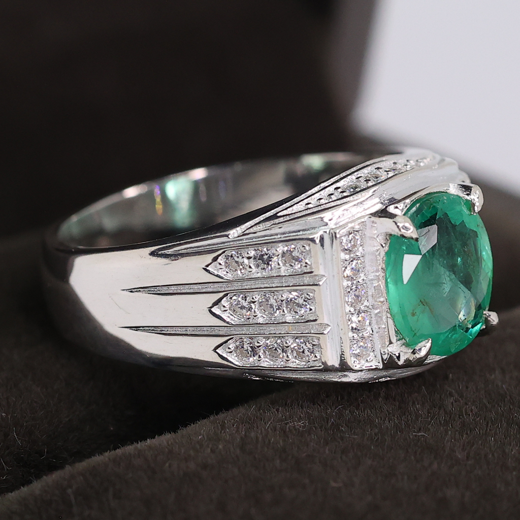 [ Zamrud Asli ] Royal Gate - Cincin Perak 925 / [ Real Emerald ] Royal Gate - Silver 925