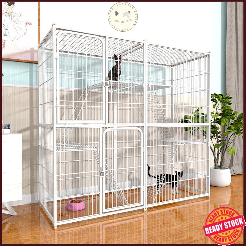 Sangkar Kucing Besar Murah 3 Tingkat 2 Level Cat Cage Big Size Large Platform Cat House Cat Villa