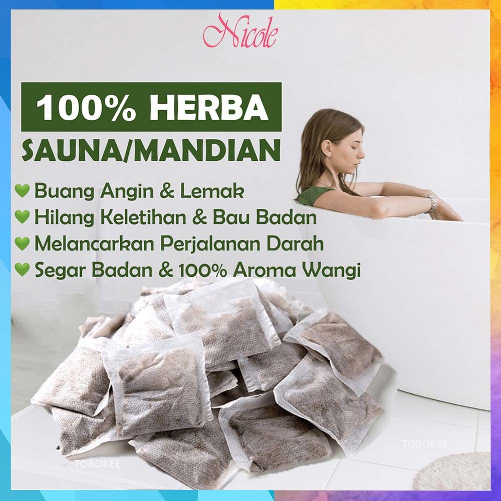 100% Uncang Herba Sauna/MandianHerbal Untuk Kurus Buang Toksik Lemak Angin Bertangas Berpantang Bersalin Foot Massage