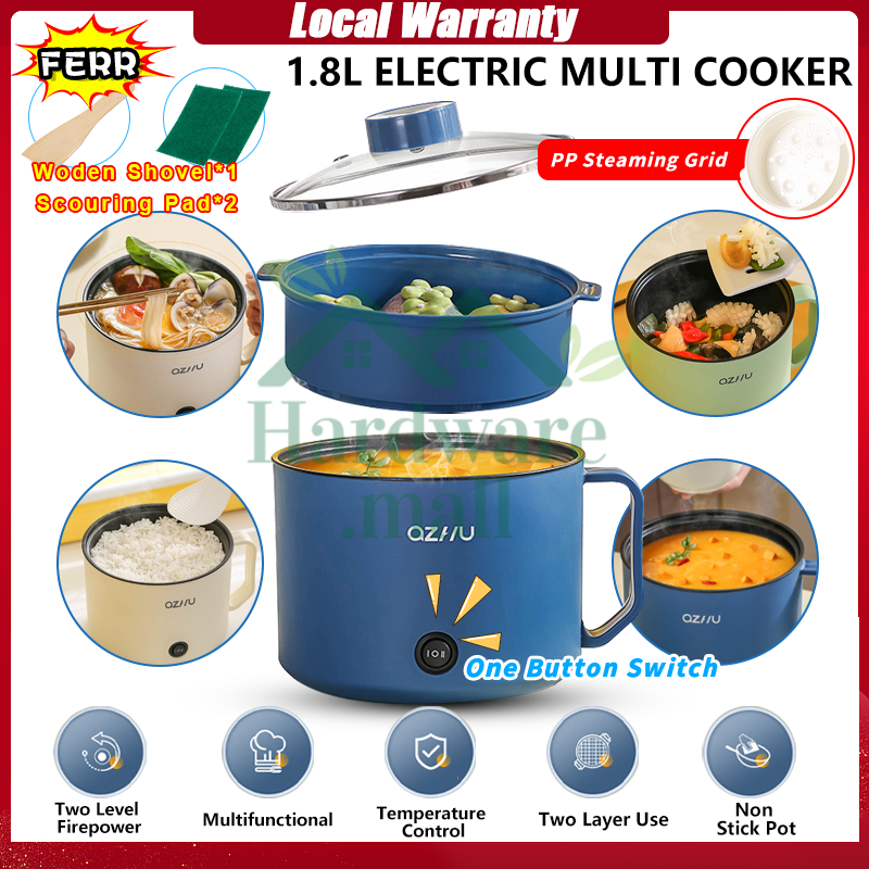 🔥 1.8L Mini Rice Cooker Multifunction Pot Frying Pan Portable Mini Rice Cooker Mini Cooking Pot Electric Rice Cooker電飯鍋