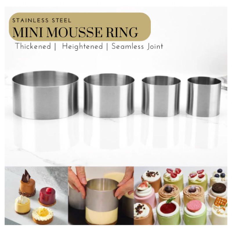 【Best Quality】5/6/8/10cm 304 Stainless Steel Small Mousse Ring Cromboloni Mousse Rim cake mould cookie cutter