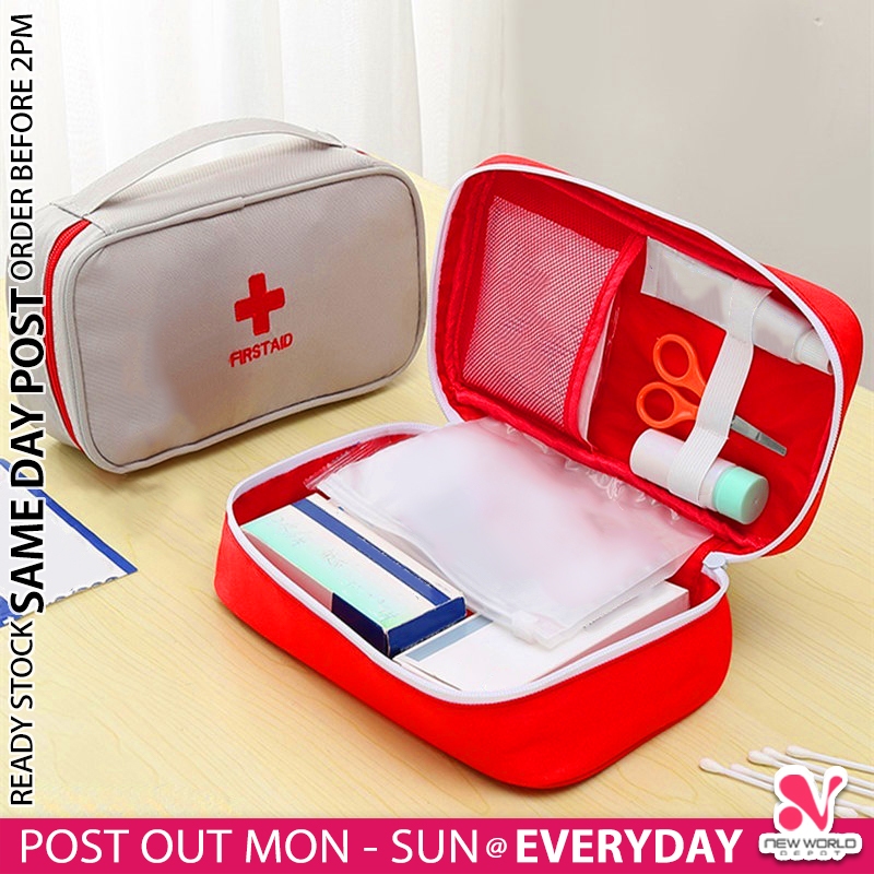 《 》Portable Emergency First Aid Kit Storage Bag Medical Supplies Organizer Beg Peti Pertolongan Cemas 急救包