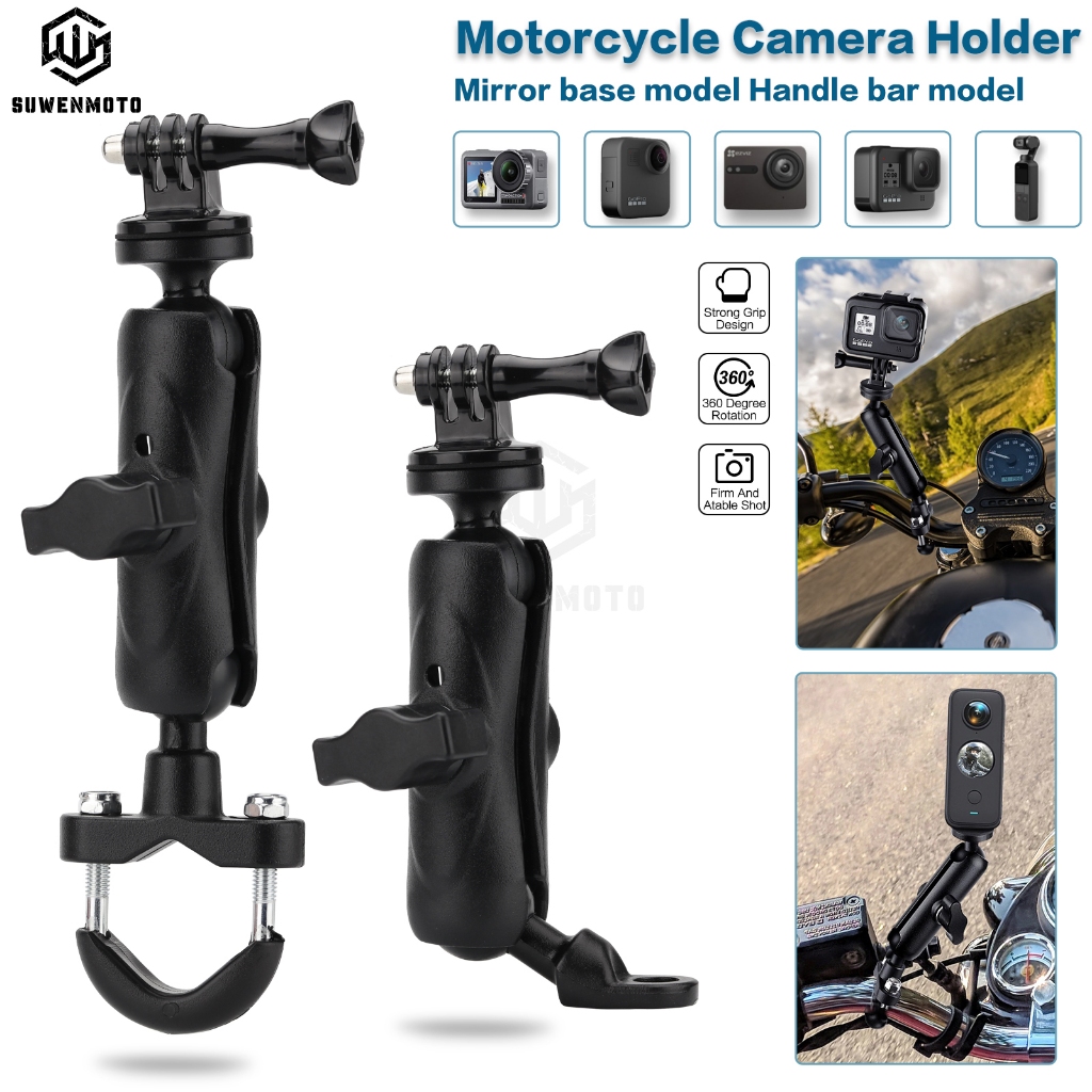MOTOWOLF GoPRO Handlebar Camera Holder Side Mirror Cam Mount Motorbike Holder Insta360 Pemegang Kamera Motosikal