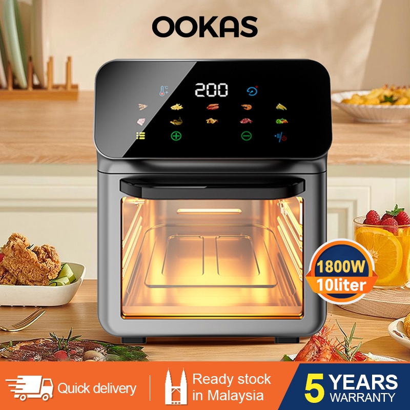 OOKAS Air Fryer 9/10L Touch Digital Display Home Multi-function Large Capacity Fully Automatic 空气炸锅