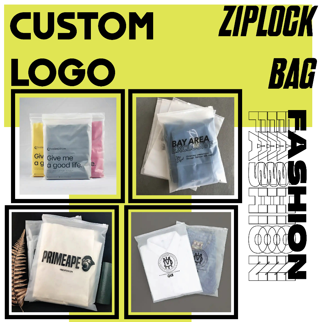 Custom Printed Ziplock Bag Frosted for Tudung/ T-shirt/ Shawl/ Telekung/ Local Brand Low MOQ 50pcs