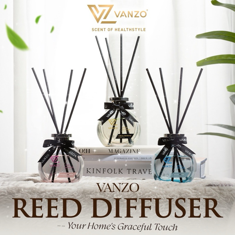 VANZO Reed Diffuser 120ML Citrus Verbena / Fruity Freesia / White Musk 120ml