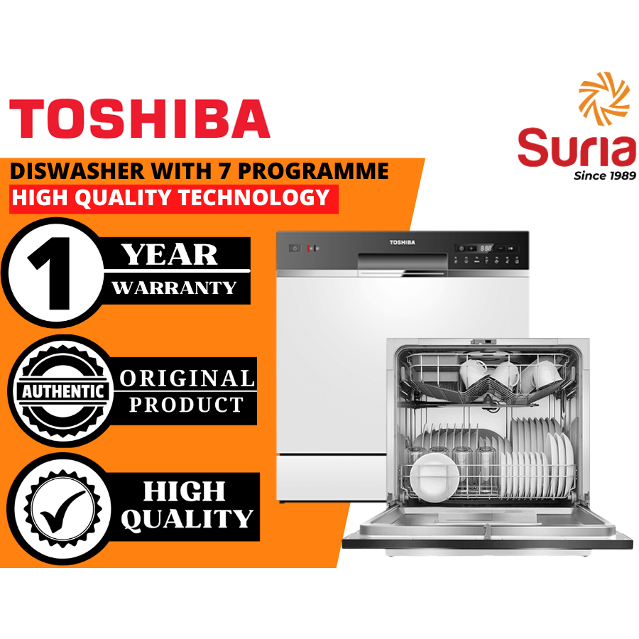 (Free Delivery Penang,Kedah & Perlis)Toshiba Countertop Dishwasher 8 Place Setting Pengering Pingan 洗碗机 DW-08T1(S)MY