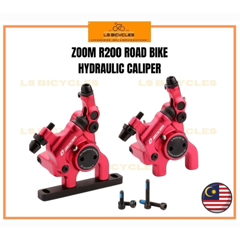 100% Original ZOOM Road Bike Hydraulic Brake Caliper Set Bicycle Brake Cable Pull Hydraulic Ready Stock