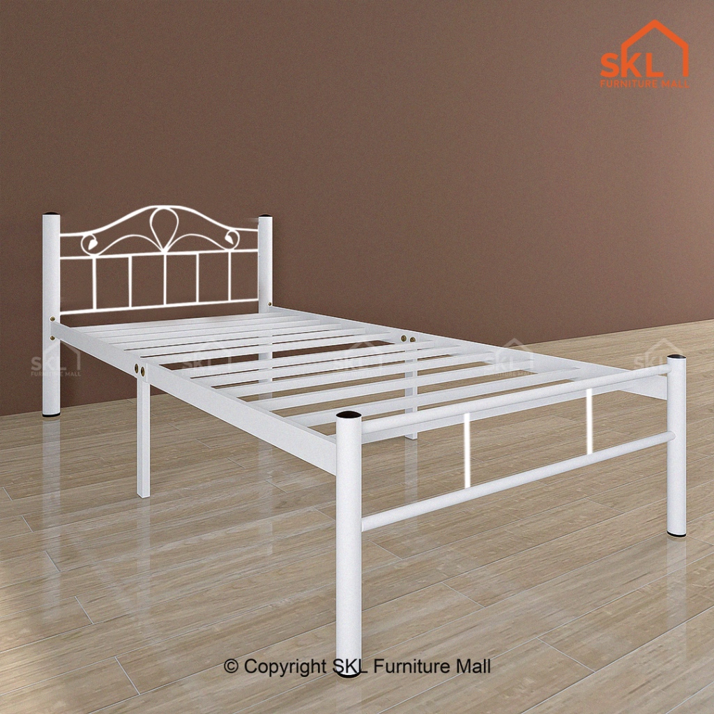 RM59.9 ONLY!!Metal Bed Frame 100% Metal Katil Bujang/Katil Bujang Warna Putih with Tilan /Katil Besi