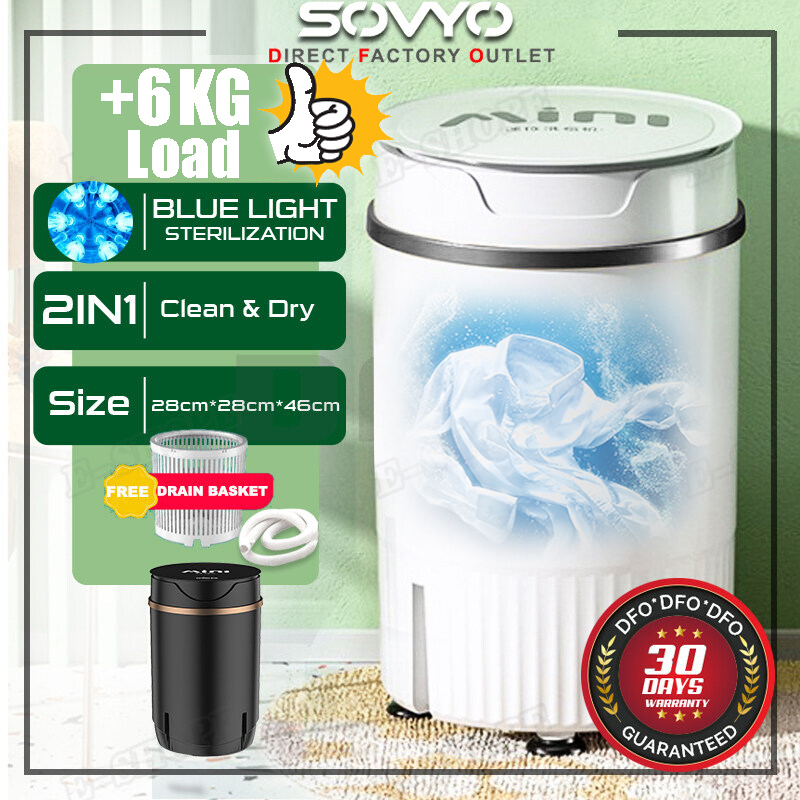 3年质保✨20L 蓝光,杀菌,除臭,洗衣机 Washing Machine Portable Automatic Dormitory Baby clothes Underwear semi-automatic Wash Machine