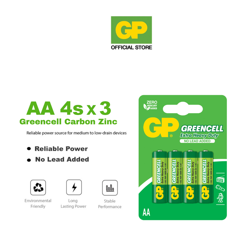 GP GREENCELL Extra Heavy Duty Battery AA [ Card of 4s / Bundles / Promo Pack ]