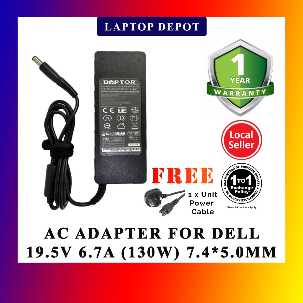 { Quality } Pengecas For Dell DA130PE1-00 ADP-130DB D XPS 17 M4400 19.5V 6.7A (130W) 7.4*5.0mm Adapt
