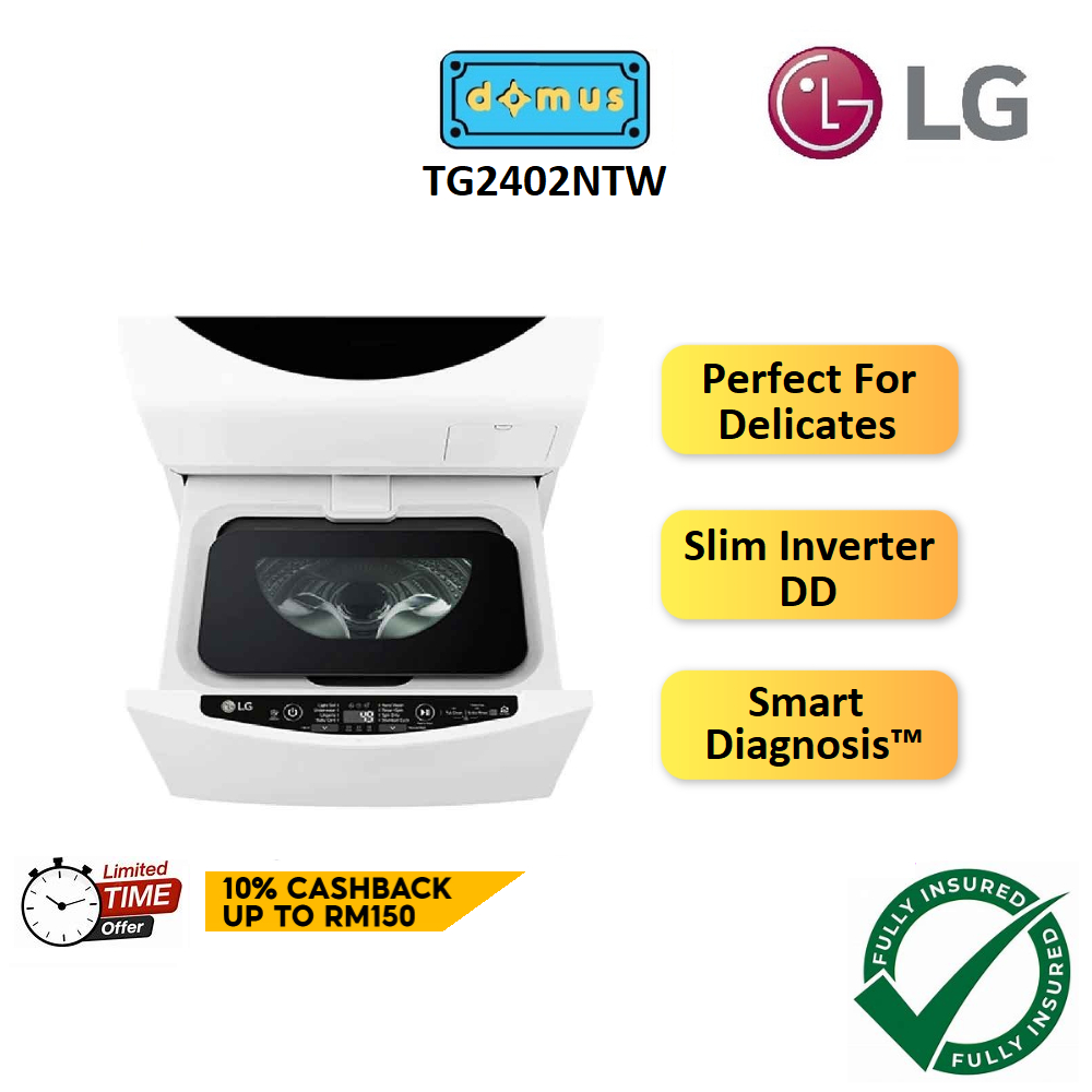 LG Twin Load Mini Washing Machine Delicates and Undergarment Washer 2KG TG2402NTW