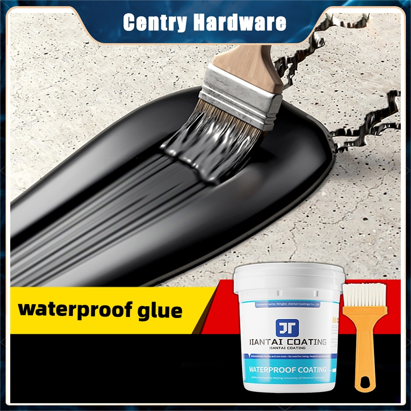 Waterproof Glue Water Proof Wall Tile Window Stable Film Leakage Protection bathroom coating 1kg Tandas Gam 黑色防水胶