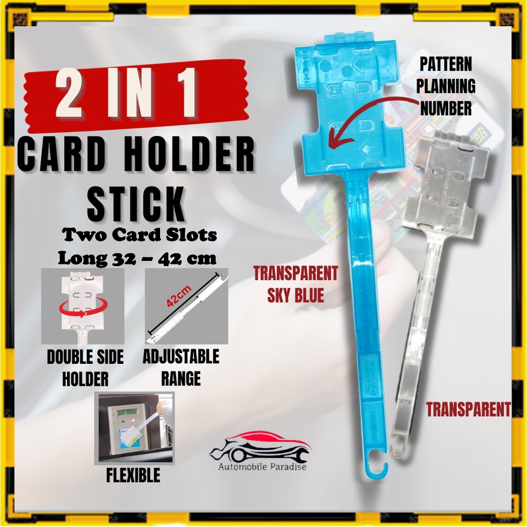 Card Holder Stick - Flexible / Extendable Card Holder / Toll Access / Car Parking ( Touch 'n Go / Mastercard / Visa )