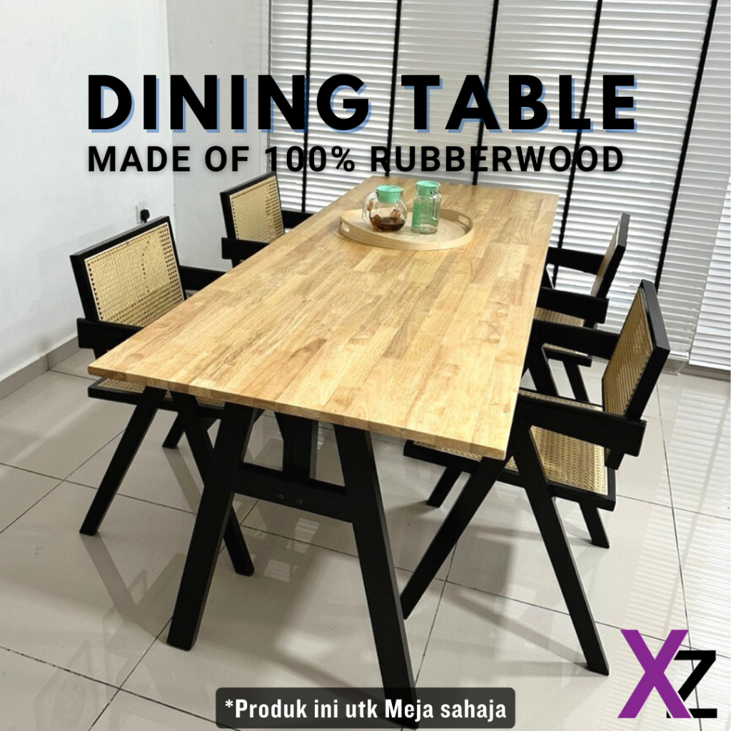  Alpha Dining Table made of Rubberwood Solid Wood Table Top Office Table Meja Makan Study table Gaming table
