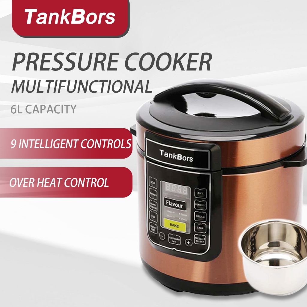 🇲🇾 Malaysia Plug TankBors Pressure Cooker Stainless Steel Pot PC-60 Rice Cooker (6L)