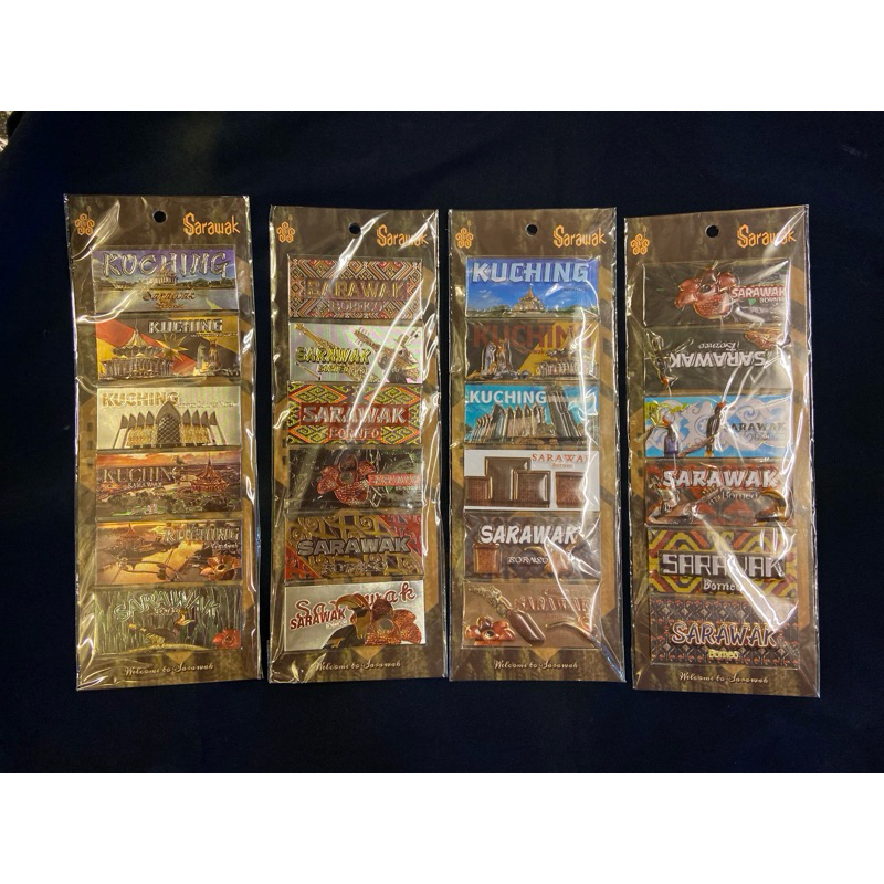 Fm001# Sarawak beautiful Foil fridge Magnet 1 pax (6 pieces) souvenir Gift Cenderamata