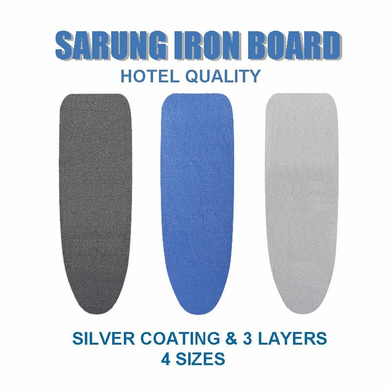 Thick Padded Adjustable Non-Slip Tabletop Silver Coated Ironing Board Cover 36"*12" 130*48cm Big Sizes