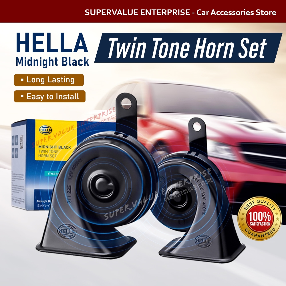HELLA Midnight Black Horn Set Twin Tone Horn Car Horn Horn Kereta