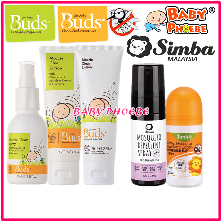 Buds Organic Baby Mozzie Clear Spray Lotion Simba Natural Mosquito ...