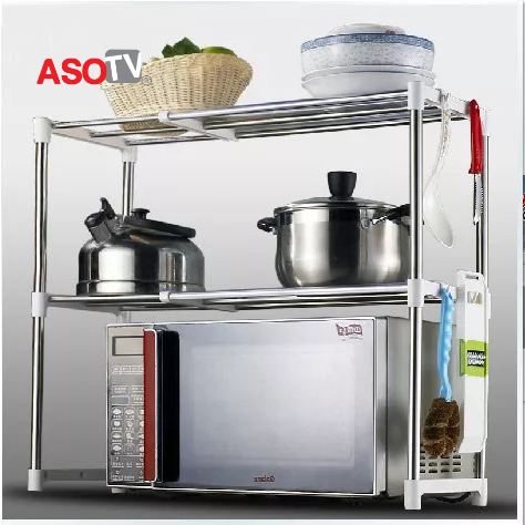 ASOTV® 2 Tier Expandable Microwave Oven Storage Rack 0023 Countertop Rack Kitchen Rack Rak Dapur Bertingkat