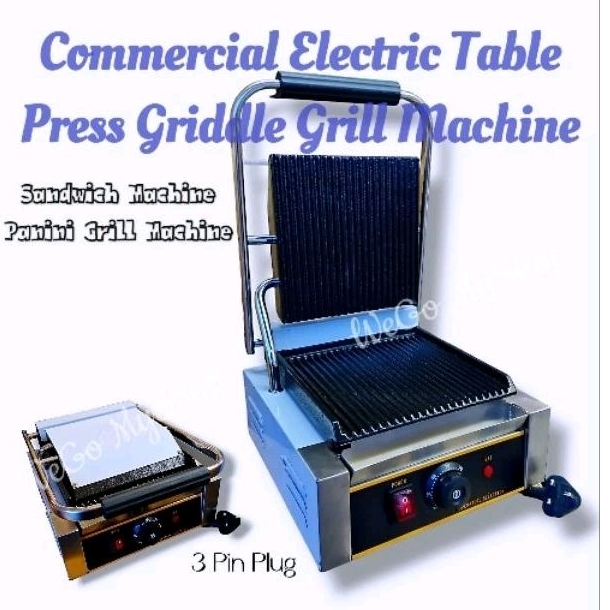 Ready Stock Commercial Electric Table Press Griddle Grill Machine Toast Maker Melt Sandwich Maker  Panini Maker