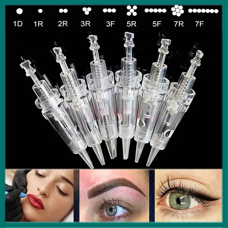 Disposable Eyebrow Tattoo Needle Permanent Makeup for eyebrow lips eyeliner MTS MYM Machine Pen 纹绣卡口针头 雾眉顿针卡扣MTS纹眉机用品