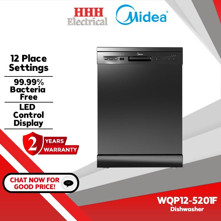 Midea 7 Programs Freestanding Dishwasher/ Mesin Pencuci Pinggan WQP12-5201F