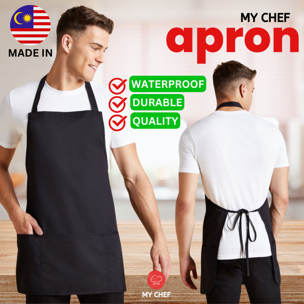 *READY STOCK* FULL APRON POLYESTER WATERPROOF PREMIUM KITCHEN APRON