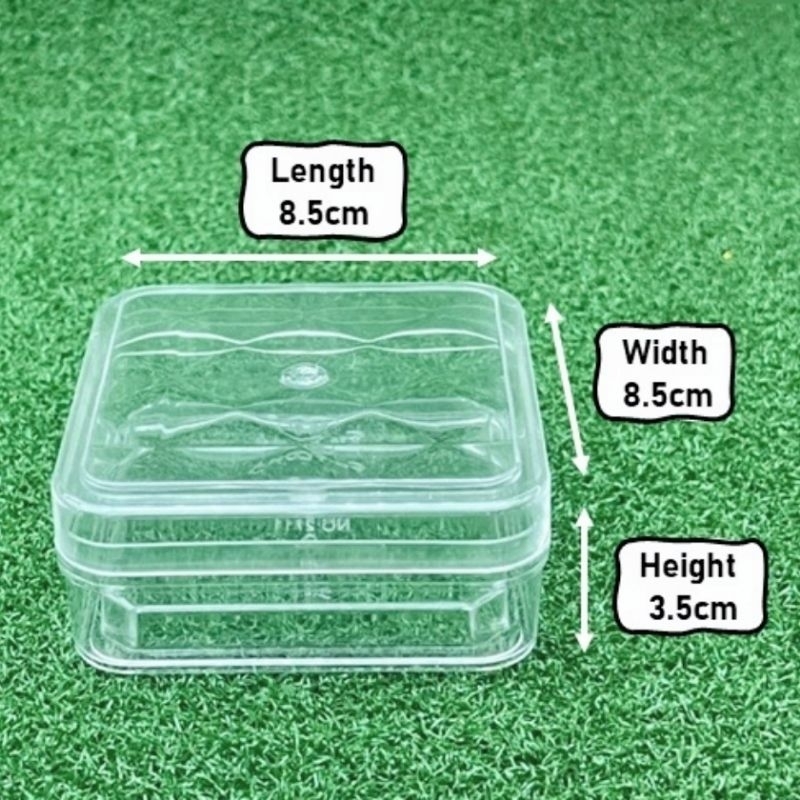 [ 1pc ] Ready Stock ! FF2711 Mini Ps Square Transparent Plastic Container 8.5x8.5x3.5 Bakery Kuih Bi