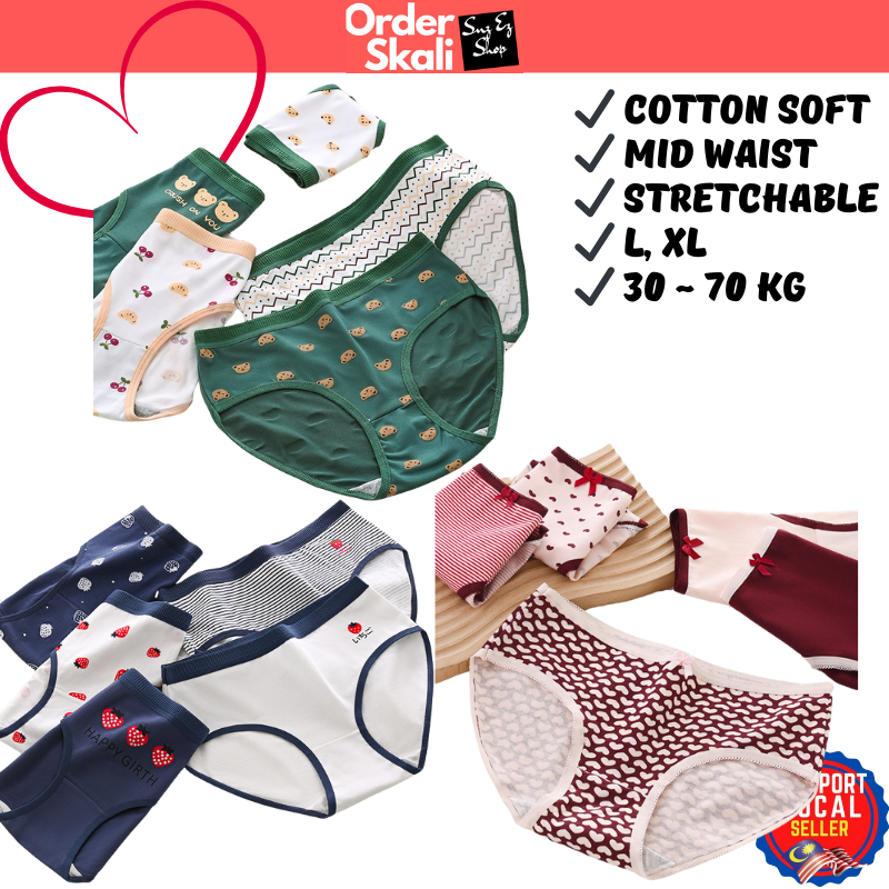 Spender Remaja Perempuan Silk Panties Cute Underwear Woman Cotton Set Spenda Budak Student Panty Seluar Dalam Wanita