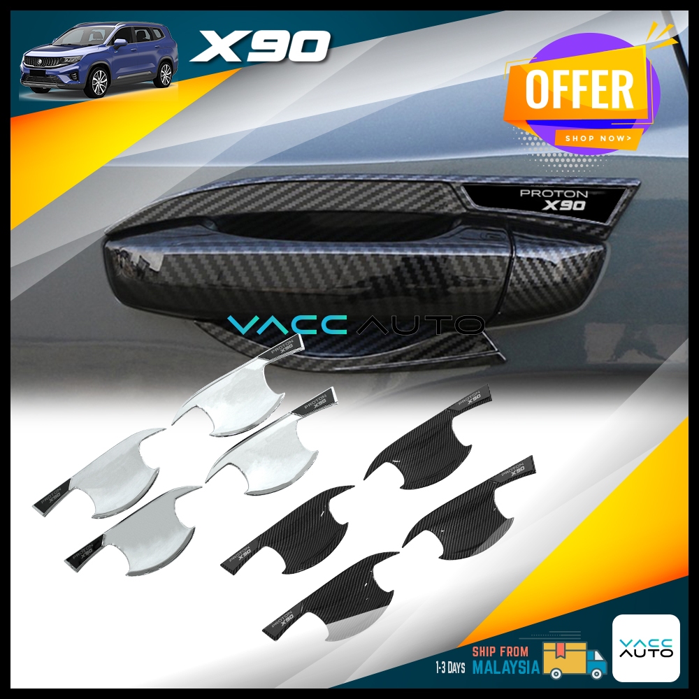 Proton X90 Outer Handle Carbon Chrome Handle Bowl Cover Protector Trim Fit For X90 2023 - 2025 VACC Auto Car Accesories