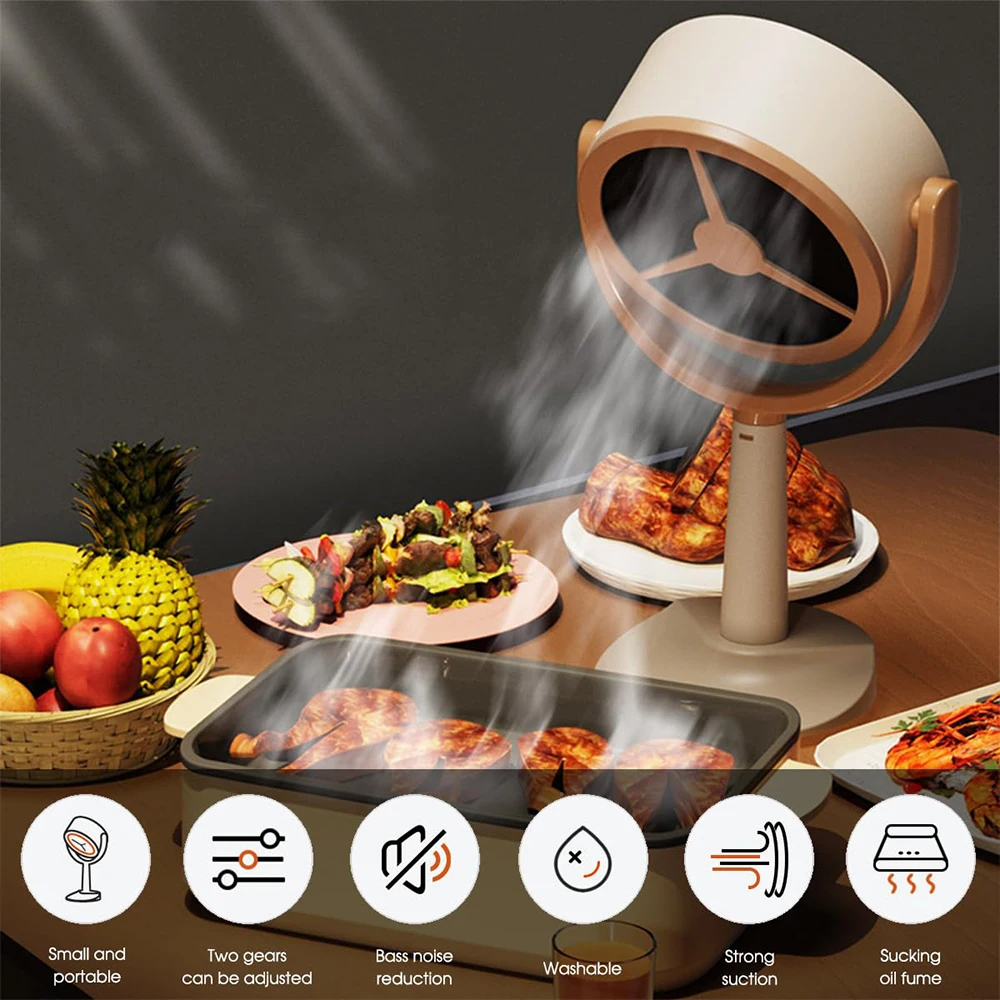 Wireless Desktop Range Hood Mini Kitchen Hood USB Rechargeable Okap Kuchenny Portable Household Barbecue Hot Pot Mute Ra