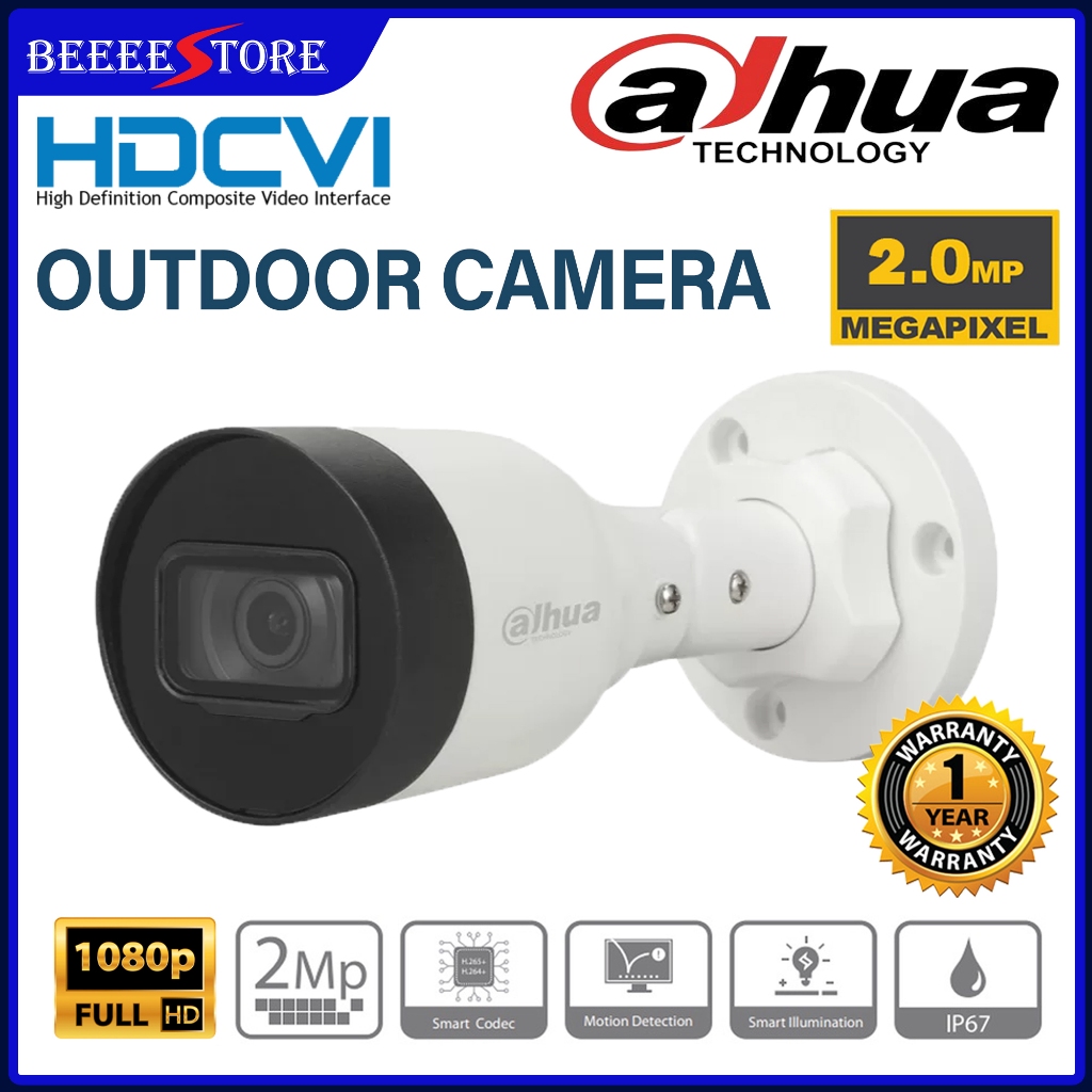 Dahua IP CAM 2MP 3.6mm Entry IR Fixed-Focal Bullet Network Camera Smart H.265+ DH-IPC-HFW1230S1-S5