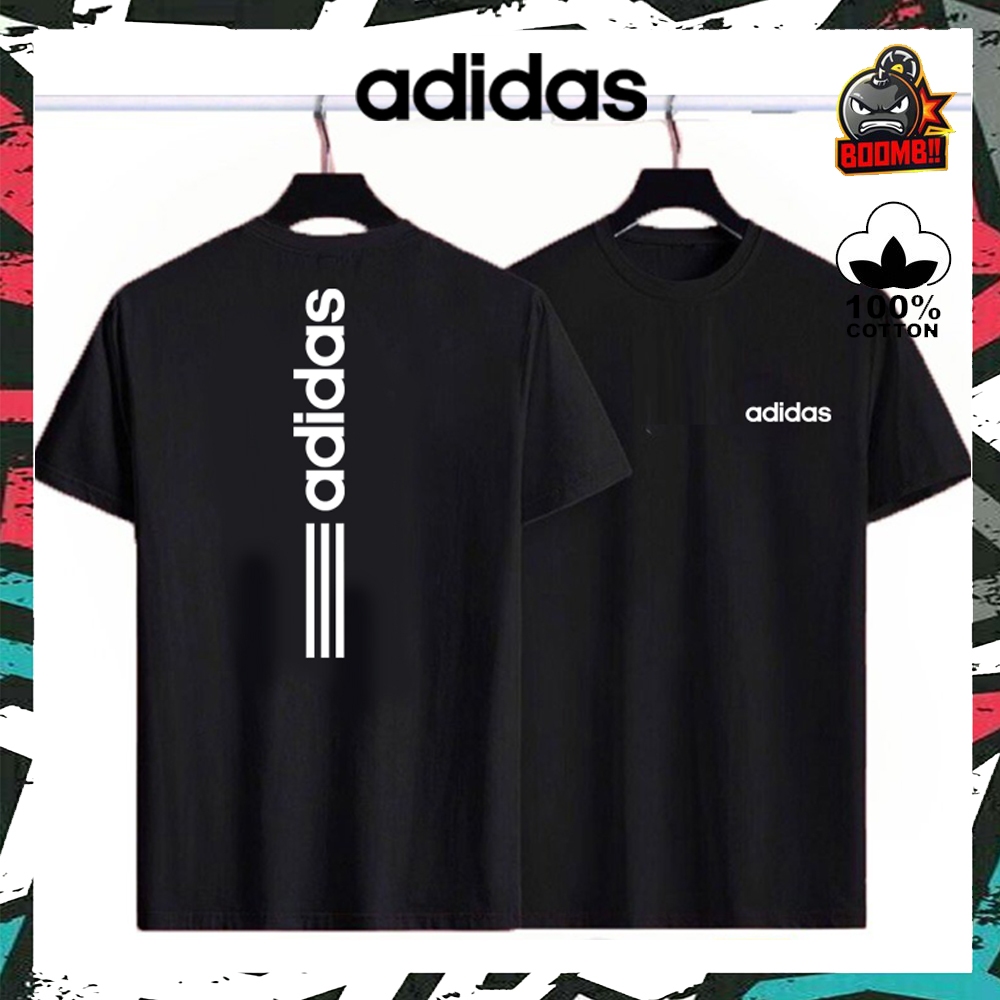 ?100% PREMIUM COTTON? ADIDAS III Cotton Tshirt T Shirt Round Neck Men Women Unisex Baju Lelaki Wanita Perempuan