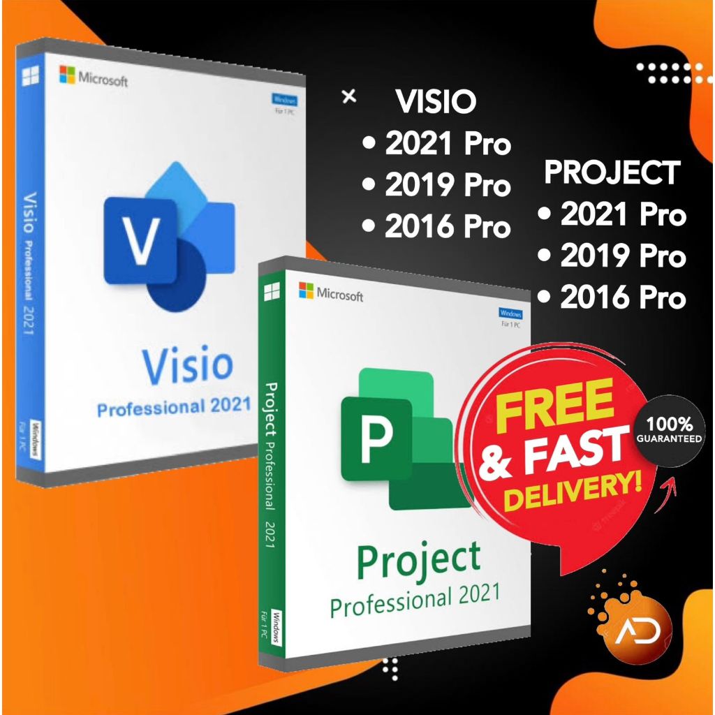 Visio & Project 2021 | 2019 | 2016 Professional License Activation Key