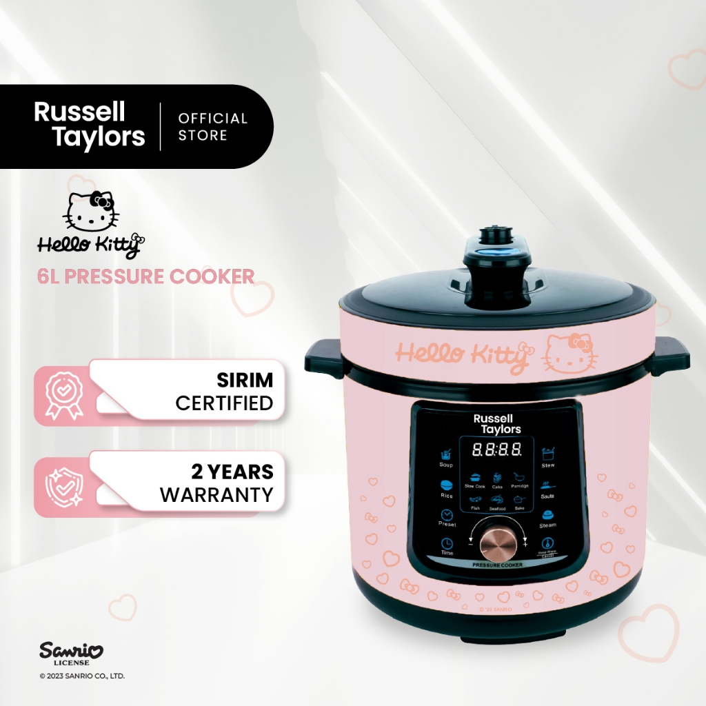 Russell Taylors x Hello Kitty Pressure Cooker Rice Cooker with Stainless Steel Pot (6L) D2-HK